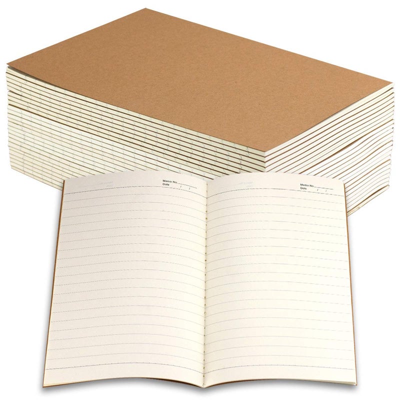Owevvin 24 Pack Journal Notebook with Lined Paper, Brown Kraft Cover Writing Diary Subject Notebooks for Travelers, School and Office, A5 Size, 8.3x5.5 inch. 60 Lined Pages, 30 Sheets - Image 1